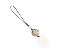 FUOYLOO Lanière de Téléphone Décorative en Jade Forme Renard Blanc Ornement Suspendu Léger et Solide Chaîne de Coque Téléphone Portable Décoration Mode pour Usage Quotidien et Présent