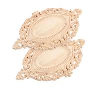 FUOYLOO Lot de 2 Autocollants Meubles en Bois Synthétique Beige, Cadre Non Peint Sculpté Style Traditionnel pour Décoration Polyvalente de Lits et Meubles