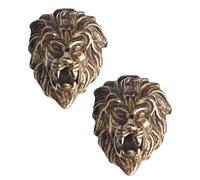FUOYLOO Lot de 2 Boutons Tête de Lionceau Vintage en Laiton Ancien Petits Boutons Décoratifs pour Loisirs Créatifs Remplacement Accessoires Couture Rétro pour Paquet et Vêtements