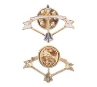 FUOYLOO Lot de 2 insignes de compétition de tir à l'arc - Épinglette de collection arc et flèche - Petit souvenir d'événement sportif pour les fans ou les participants