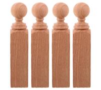 FUOYLOO Lot de 4 balustres en Bois Massif, fabriqués artisanalement, pour Meubles Miniatures, étagères, escaliers, galeries et décorations Artisanales (Non Finis), 9,4 cm (3,7 Pouces).
