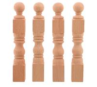 FUOYLOO Lot de 4 balustres en Bois Massif, fabriqués artisanalement, pour Meubles Miniatures, étagères, escaliers, galeries et décorations Artisanales (Non Finis, 13,5 cm).