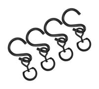 FUOYLOO Lot de 4 Crochets Rotatifs en Fer Noir pour Pot de Fleurs Installation Facile, Support pour Jardinières Suspendues en Extérieur et Jardin