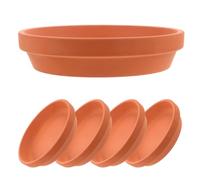 FUOYLOO Lot de 5 Soucoupes Rondes en Terre Cuite avec Bords Renforcés pour Pots de Fleurs, Prévient la Pourriture des Racines, pour Plantes D'intérieur et Balcons