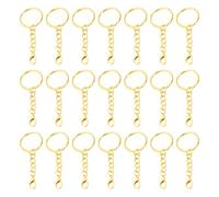 FUOYLOO Lot de 50 Anneaux Porte-clés en Métal Doré Fermoir Mousqueton Élégant, Facile à Ouvrir, pour Création de Bijoux et Prévention Perte des Clés
