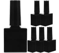 FUOYLOO Lot de 6 Flacons en Verre Vides pour Vernis Gel Noir 10 Ml, Petit Format Facile à Stocker, pour Salons de Manucure et Voyages
