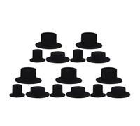FUOYLOO Mini Chapeaux Haut-de-forme Noirs Accessoires Adorables en Flocage 15pcs Décoration Polyvalente Douce et Confortable pour Loisirs Créatifs pour Fêtes et Projets DIY