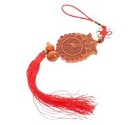 FUOYLOO Miroir Bagua Feng Shui Chinois en Bois avec Neuf Têtes de Tigre Sculptées, Miroir Convexe Traditionnel, Décoration Chinoise Suspendue pour Maison, Amulette Amulette