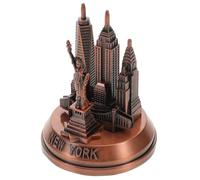 FUOYLOO Modèle de Tour de New York en Métal Vintage, Ornement Décoratif pour Meuble ou Armoire, Pièce de Collection pour Passionnés D'architecture