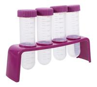 FUOYLOO Organisateur de Tubes à Essai 4 Trous Tubes à Centrifuger Inclus, Support Multifonctionnel pour Utilisation en Laboratoire Scientifique et Éducation