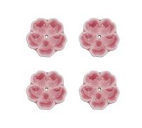 FUOYLOO Ornement D'encensoir en Céramique Rose 4 Pièces Support à Bâtonnets de Fleur pour Décoration Intérieure Élégante D'hôtel ou Salon de Thé