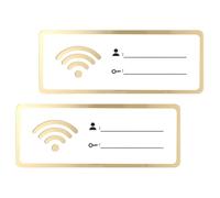 FUOYLOO Panneau Mural Wi-fi en Acrylique 2 Pièces 8×20 Cm - Signe Indicateur Mot de Passe Wi-fi Effaçable - Décoration Chambre Étudiante, Bureau et Chambre D’hôtes - Signalétique