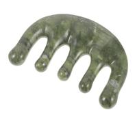FUOYLOO Peigne de Massage en Jade Vert pour Cheveux Prise Confortable, Grattoir Gua Sha pour Massage du Cuir Chevelu, Présent pour Noël