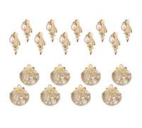 FUOYLOO Pendentifs en Alliage de Coquillage Conque pour Fabrication de Bijoux Diy, Breloques Pendantes Uniques pour Bracelets et Boucles D'oreilles, 20 Pièces Or