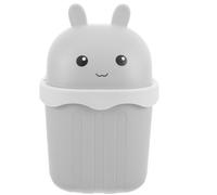 FUOYLOO Petite Poubelle de Bureau Grise Couvercle Mini Corbeille à Papier en Plastique Compacte et Résistante pour Bureau la Cuisine et Chambre Mini Seau à Déchets Pratique et