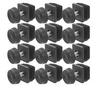 FUOYLOO Pieds de Table Réglables 30X30Mm en Métal et Plastique, Lot de 12 Insert en Tube Carré Fileté M8, Patins de Nivellement pour Meubles de Bureau et Salle à Manger