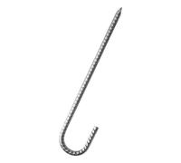 FUOYLOO Piquets d'Armature en Acier pour Trampoline et Tente, Crochets en J pour Fixation Sol, Adaptés Sable, Terre et Argile, Usage Camping et Jardin