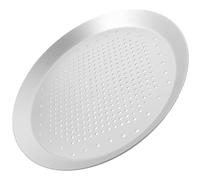 FUOYLOO Plateau à Pizza Perforé en Alliage D'aluminium Argenté, Cuisson Rapide et Facile à Ranger pour Four, Accessoire Pratique pour Pizza Maison