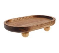 FUOYLOO Plateau Ovale Décoratif en Bois Khaki Multifonctionnel pour Rangement D'objets et Huiles Essentielles pour Décoration D'entrée Élégante et Créative