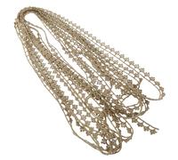 FUOYLOO Ruban de Dentelle à Coudre Doré 5 Yards en Fil Métallisé et Polyester, Bordure Élégante pour Décoration Mariage et Projets DIY de Vêtements