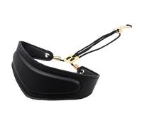 FUOYLOO Sangle de Cou pour Saxophone en Cuir Noir avec Crochet Métal, Harnais Réglable Confortable pour Partage de Pression, Accessoires pour Musiciens Professionnels et Débutants
