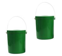 FUOYLOO Seau à Leurres de Pêche Vert en PVC 2pcs Trou de Ventilation, Résistant aux Chutes, pour Sortir Pêcher Terre et Sangsues