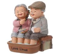 FUOYLOO Statue en Résine d'un Couple Âgé, Figurines de Couple Âgé, Décoration Compacte, Présent d'anniversaire, Micro Paysage, Saint-Valentin