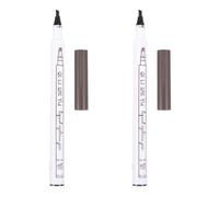 FUOYLOO Stylo à Sourcils à Quatre Pointes Crayon Liquide Imperméable Longue Tenue 2pcs Design Micro-fourche pour Maquillage Professionnel et Débutants