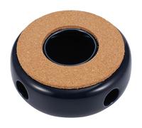 FUOYLOO Support Base en Bois en Céramique Bleue pour Réchaud à Thé Chauffe-théière pour Infusion et Maintien Chaud pour Boutique de Desserts et Hôtel