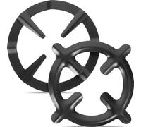 FUOYLOO Support de Cafetière et Casserole pour Cuisinière à Gaz Lot de 2 Pièces en Fonte Noire Antidérapant et Résistant à Haute Température Grille Stable pour Wok et Moka Accessoire