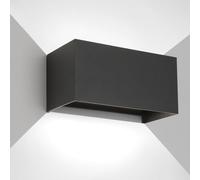 FUPE 25W LED Applique Murale Exterieur Intérieure Applique Extérieure IP65 Imperméable Moderne Aluminium Appliques Murale Extérieure Lampe Lumière Angle Réglable, Noir 6500k Blanc Froide