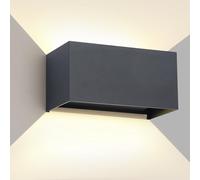 FUPE Applique Murale Exterieur Intérieure 25W LED Applique Extérieure IP65 Imperméable Moderne Aluminium Appliques Murale Extérieure Lampe Lumière Angle Réglable, Anthracite 4000k Blanc Naturel