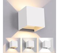 FUPE LED Applique Murale Exterieur Interieur Lumière Réglable 3 Couleurs Lampe murale extérieures IP65 Étanche Moderne Blanc 15W Applique carrée en aluminium Réglage de l'angle d'éclairage 11CM