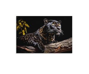 FUPMTKLT Impression sur toile représentant une panthère noire, une panthère dorée, une vie sauvage, une décoration murale moderne pour salon, chambre à coucher, 20 x 30 cm