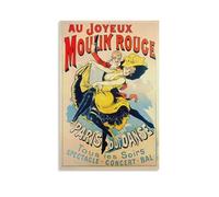 FUPMTKLT Moulin Rouge - Impression sur toile style cabaret rétro - Décoration murale pour salon, chambre à coucher - 30 x 45 cm