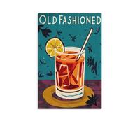 FUPMTKLT Poster de cocktail à l'ancienne, affiche décorative sur toile pour bar, pub, décoration murale pour salon, chambre à coucher (40 x 60 cm)