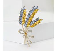 FUPOHUA Broche en Strass en Forme d'épi de blé pour Femme, Unisexe, Style botanique, 2 Couleurs, Cadeaux de fête décontractés