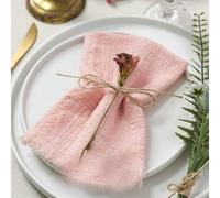 FUPOHUA Serviettes de Table en Gaze de Coton rustiques, élégantes et Douces, en Tissu de bavure rétro, pour décoration de Table de Mariage, de Salle à Manger