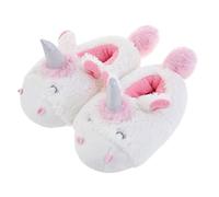 FUPPIA Pantoufles pour tout-petits filles,Chaussures de maison licorne,Semelle en caoutchouc antidérapante,Chaussons chauds pour chambre à coucher,Pour petits enfants de 11 à 12 ans