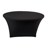 Fuqiha 6PCS Spandex Round Tablecloth High Stretch Table Cover for Cocktail Table Cloth Christmas Wedding Party Event Hotel Banquet Decor(Black,152x75cm (5FT))