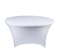 Fuqiha 6PCS Spandex Round Tablecloth High Stretch Table Cover for Cocktail Table Cloth Christmas Wedding Party Event Hotel Banquet Decor(White,182x75cm (6FT))