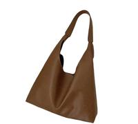 Fuqiha PU Soft Leather Tote Bag Lightweight Women Shoulder Bag Underarm Bag Hasp Closure Casual Style Commuting Bags(Brown)