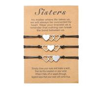 Fuqimanman2020 Bracelet d'amitié assorti 2/3 avec cœurs et papillons - Cadeau pour meilleure amie, sœur, [Adjustable], Zinc, Pas de gemme