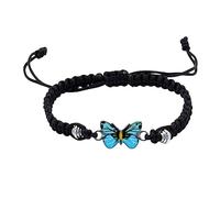 Fuqimanman2020 Bracelet papillon coloré réglable tressé - Bracelets à breloques papillon mignons - « Always Believe in Yourself » - Bracelet pour femme, Nylon, Pas de gemme