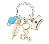 Fuqimanman2020 Porte-clés pour infirmière, médecin, outil médical, masque, stéthoscope, seringue d'infirmière, cadeau médical, One Size, Sans pierre précieuse
