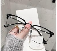 FUQINQINGOZ Lunettes de Lecture Anti-UV Robustes, Anti-lumière Bleue, lecteurs d'ordinateur, Tendance, Miroir à lumière Plate, presbytes, for Femmes/Hommes (Color : Black, Size : +0.00)