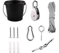 FUQUN Accessoire Cabane Enfant Exterieur, Le Système de Poulie est L'accessoire Parfait pour Cabane Bois Enfant dans Arbres, Cadre d'escalade; Poulie pour Enfants à Partir avec Seaux de 8 Ans