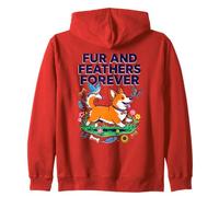 Fur and Feathers Forever Pet Citation Humour Maman Dog Bird Lover Sweat à Capuche