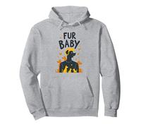 Fur Baby : Adorable Animal de Compagnie Amoureux des Chiens Sweat à Capuche, Unisexe pour Adultes, Gris Chiné, XL