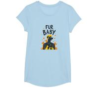 Fur Baby : Adorable Animal de Compagnie Amoureux des Chiens T-Shirt, Fille, Bleu Céleste, XS